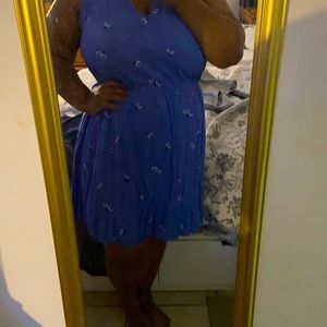 Plus size purple short sleeveless dress